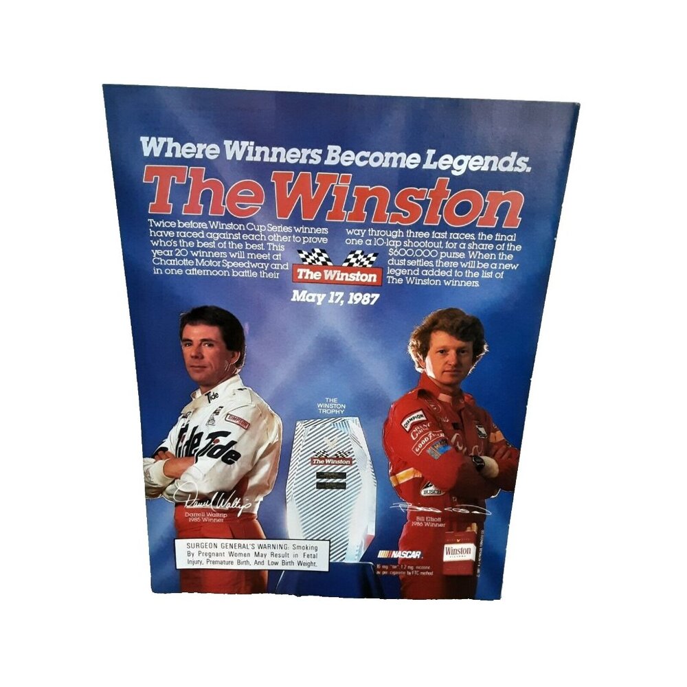 1987 Winston Cup Racing Darrell Waltrip Bill Eliott Nascar Original Print Ad